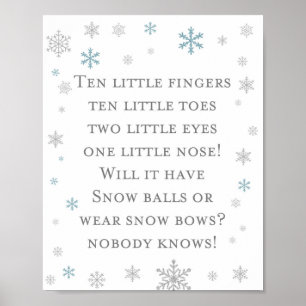 Winter Snowflake Babyduschzeichen Poster