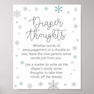 Winter Snowflake Babyduschzeichen Poster