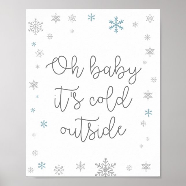 Winter Snowflake Babyduschzeichen Poster (Vorne)