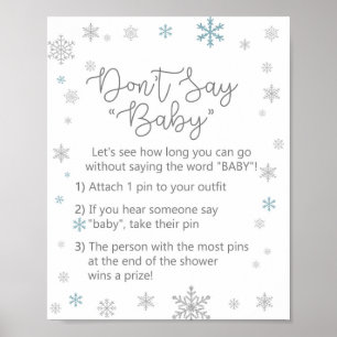 Winter Snowflake Babyduschzeichen Poster