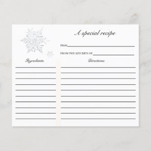 Winter Snowflake Brautparty Rezept Karte