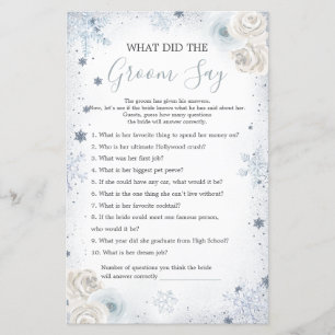 Winter Snowflake Brautparty Was Groom Say Game