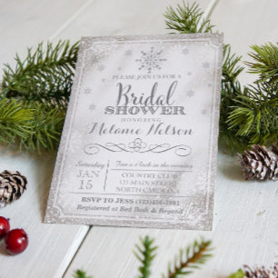 Winter Snowflake Bridal Shower Invitation Einladung