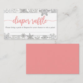 Winter Snowflake Diaper Raffle Baby Duschkarte Begleitkarte