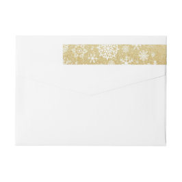 Winter Snowflake Gold Glitter Black Monogram Label