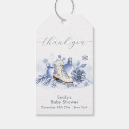 Winter Snowflake Ice Skate Baby Shower Geschenkanhänger