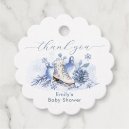 Winter Snowflake Ice Skate Baby Shower Thank You Geschenkanhänger