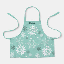 Winter Snowflake Kristallwein Weihnachten Türkis B Schürze