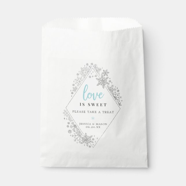 Winter Snowflake Liebe ist Sweet Favorit Bag Geschenktütchen (Vorderseite)