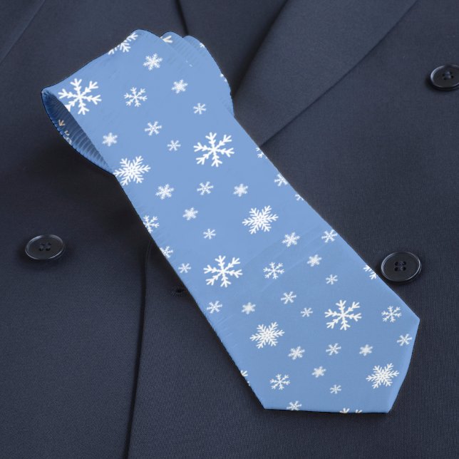 Winter Snowflake Muster Licht Weihnachten Krawatte (Winter Snowflake Pattern Light Blue Christmas Neck Tie)