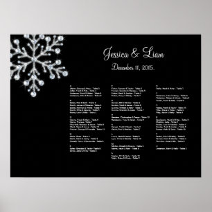 Winter Snowflake Seating Chart Poster