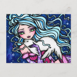 Winter Snowflake Siegel Mermaid Fantasy Postcard Postkarte