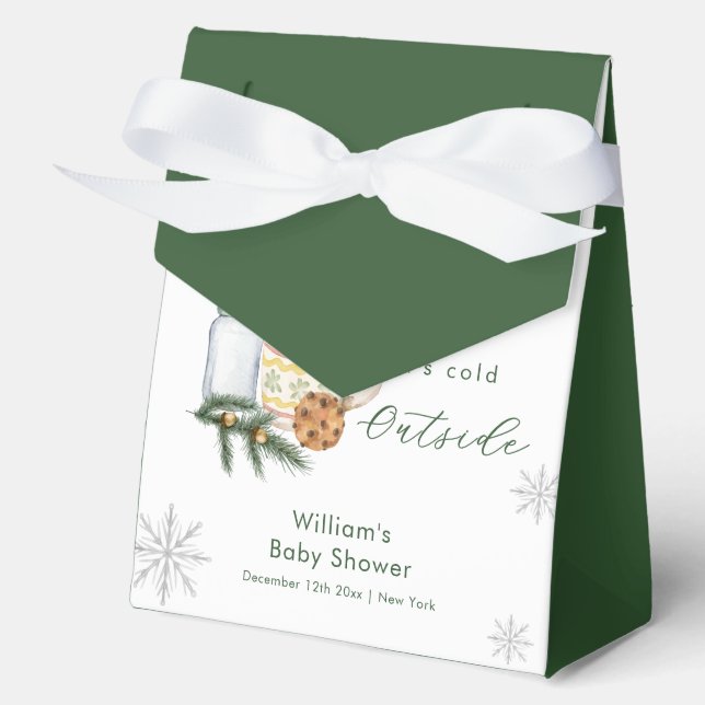 Winter Snowflake S'more Cookie Baby Shower  Geschenkschachtel (Vorderseite)