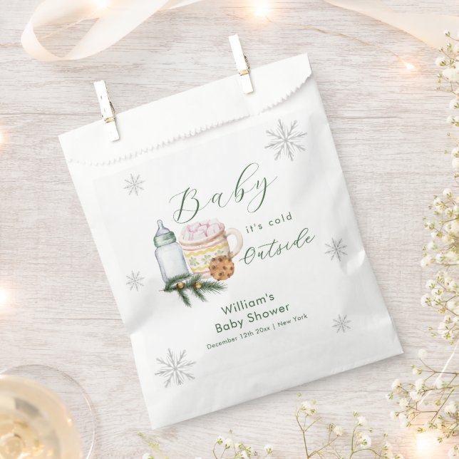Winter Snowflake S'more Cookie Baby Shower  Geschenktütchen (Ausgeschnitten)