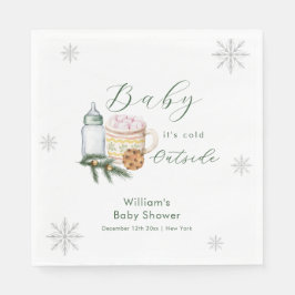 Winter Snowflake S'more Cookie Baby Shower Serviette