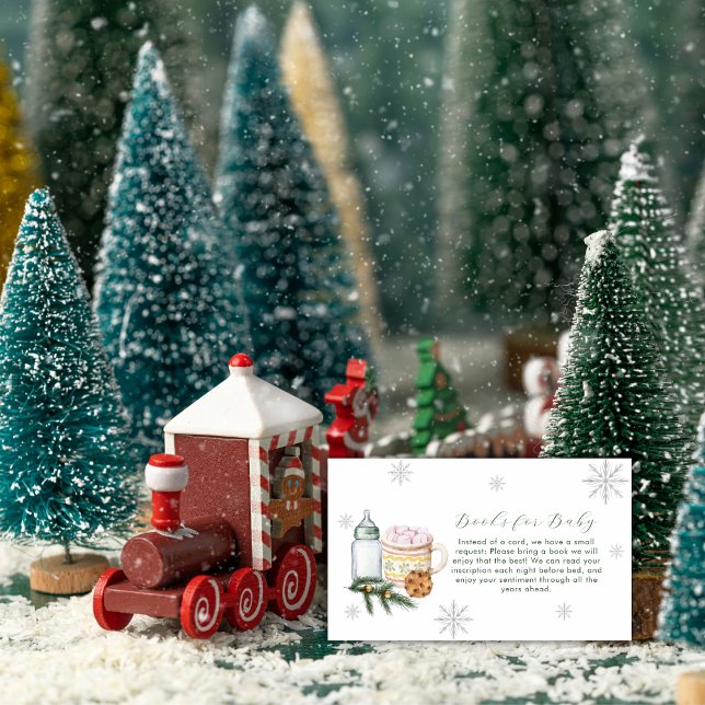Winter Snowflake S'more Cookie Books Baby Shower  Begleitkarte (Winter Snowflake S'more Cookie Books Baby Shower Enclosure Card)