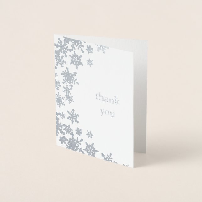 Winter Snowflake Swirt Danke Foil Card Folienkarte (Vorderseite)