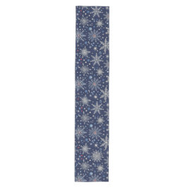 Winter Snowflake Table Runner – Festive Blue Mittelgroßer Tischläufer