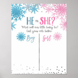 Winter Snowflake Voting Board Poster