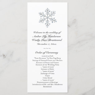 Winter Snowflake Wedding Programm (weiß)