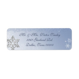 Winter Snowflake Wedding Rücksendeadresse Label