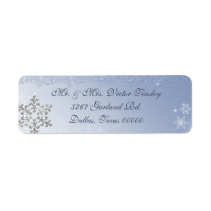 Winter Snowflake Wedding Rücksendeadresse Label
