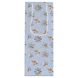 Winter Snowflakes and Sparkles Gift Bag Geschenktüte Für Weinflaschen