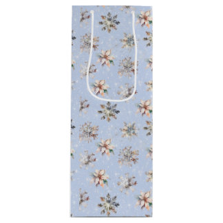 Winter Snowflakes and Sparkles Gift Bag Geschenktüte Für Weinflaschen