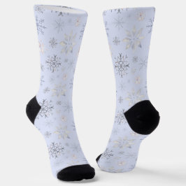 Winter Snowflakes Blue Monogram Name Socken