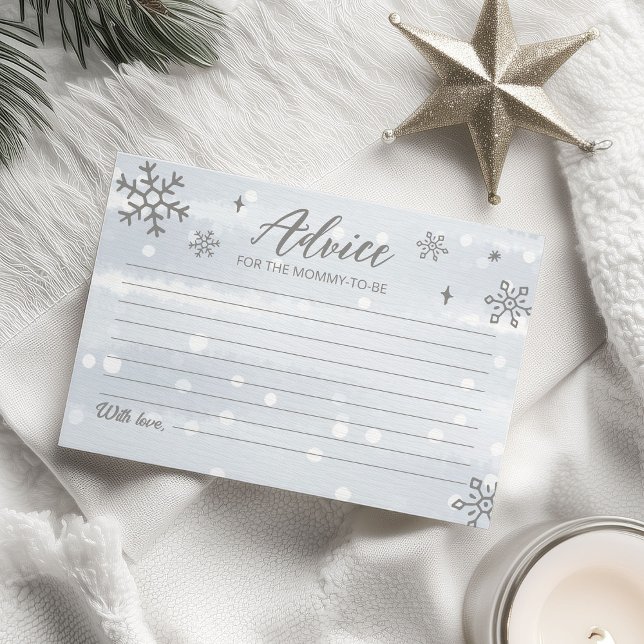 Winter Snowflakes Boy Baby Shower Advisor Karten (Von Creator hochgeladen)