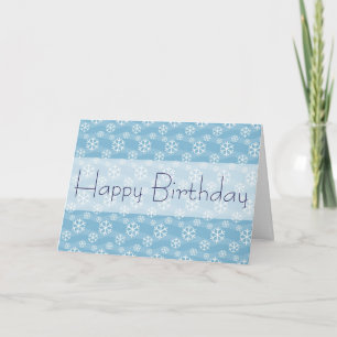 Winter Snowflakes Happy Birthday Card Karte