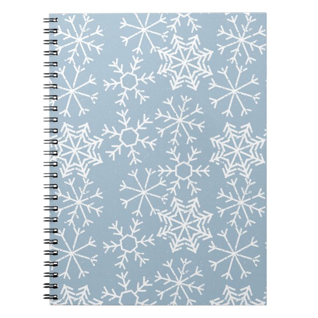 Winter SNOWFLAKES nahtloses Muster + Ihre Ideen Notizblock (Vorderseite)