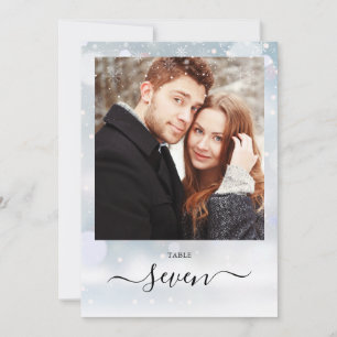 Winter Snowflakes Script Foto Tischnummer