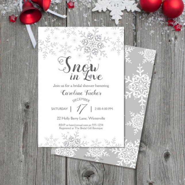 Winter Snowflakes Snow in Love Bridal Shower Einladung (Von Creator hochgeladen)