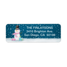 Winter Snowman Address Label