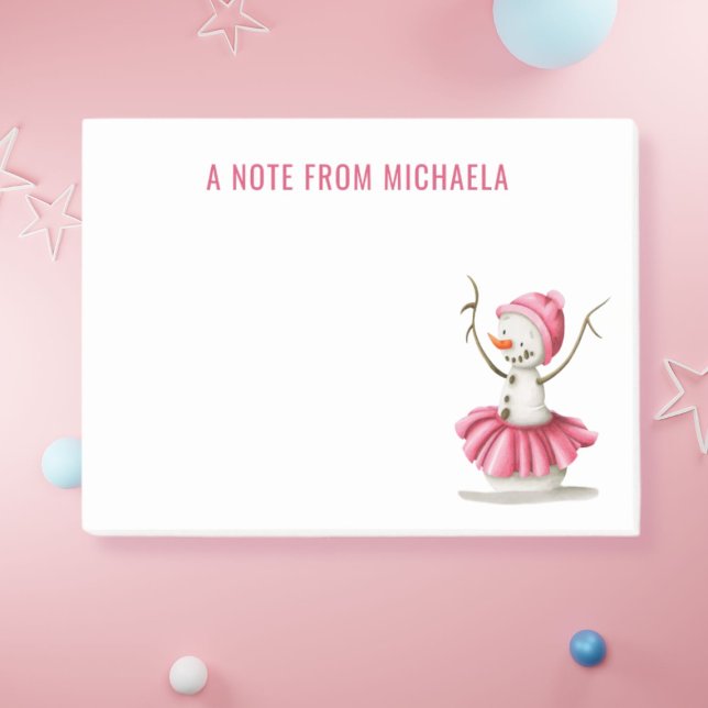 Winter Snowman Ballet Dancer Post-it Klebezettel (Von Creator hochgeladen)