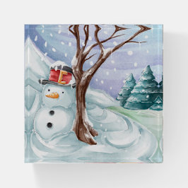 Winter Snowman Briefbeschwerer