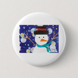 Winter Snowman Button