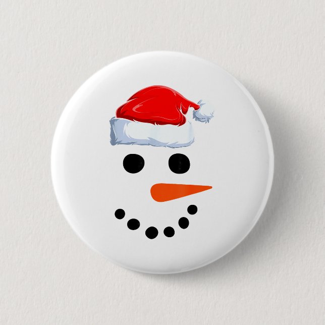Winter Snowman Face Costume Christmas Snowman  Button (Vorderseite)