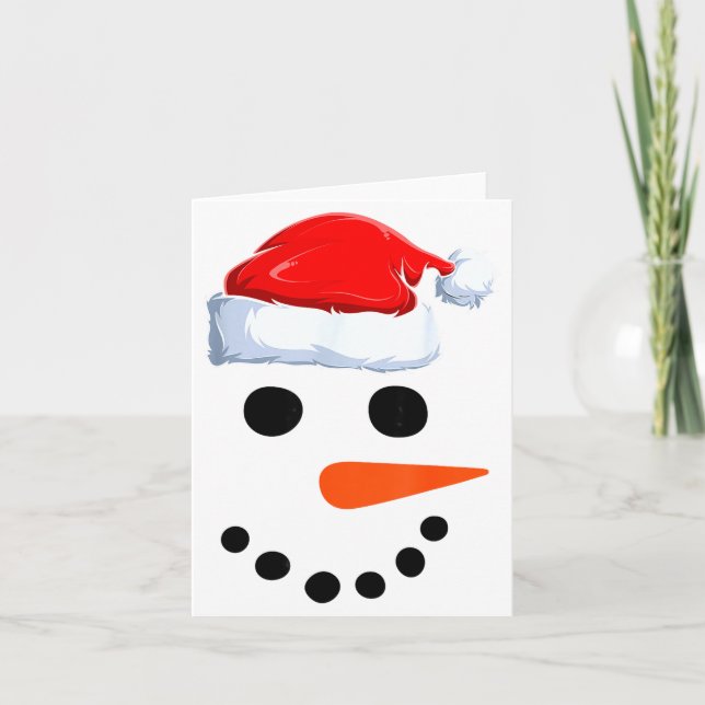 Winter Snowman Face Costume Christmas Snowman  Karte (Vorderseite)