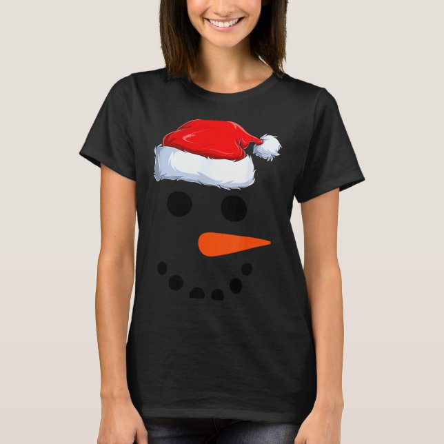 Winter Snowman Face Costume Christmas Snowman  T-Shirt (Vorderseite)