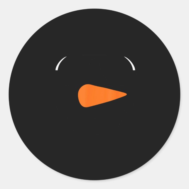 Winter Snowman Face Eyelashes Christmas Xmas For B Runder Aufkleber (Vorderseite)