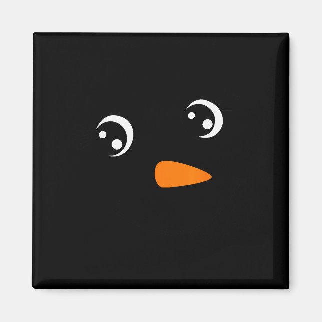 Winter Snowman Face Eyelashes Christmas Xmas For G Magnet (Vorne)