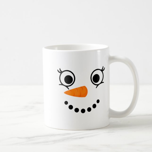 Winter Snowman Face Eyelashes Christmas Xmas Fun D Kaffeetasse (Rechts)