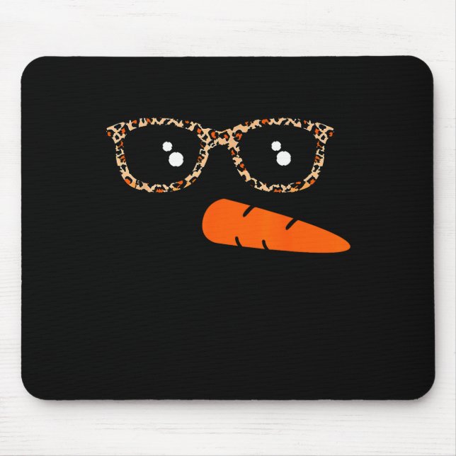 Winter Snowman Face Leopard Eyelashes Christmas Gi Mousepad (Vorne)