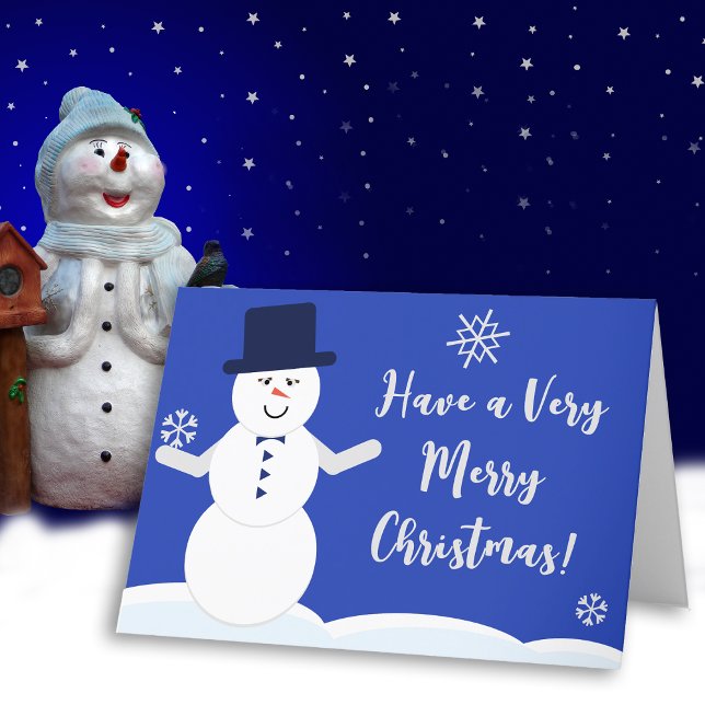 Winter Snowman Frohe Weihnachten (Simple Snowman Holiday Card)