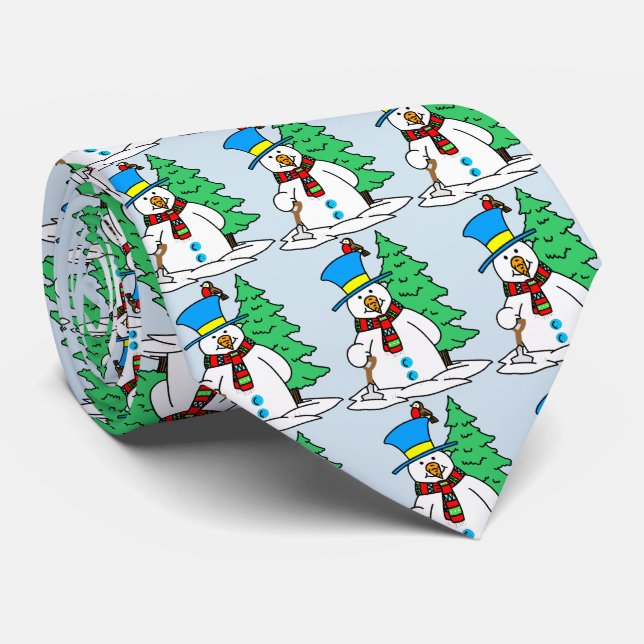 Winter Snowman Krawatte (Gerollt)