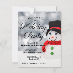 Winter Snowman mit Top Hat Holiday Party Einladung