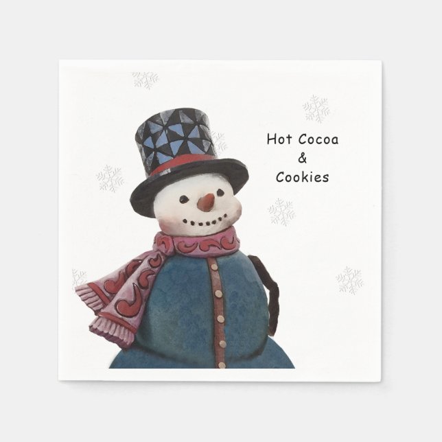 Winter Snowman Personalisiert Serviette (Vorderseite)