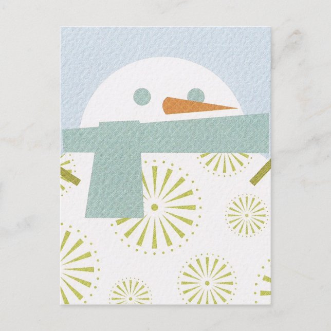 Winter Snowman Postcard Postkarte (Vorderseite)